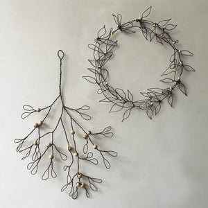 Wire wreath with berries