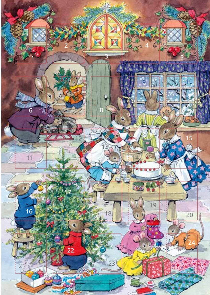 Advent Card - Christmas Eve, Rabbit Family