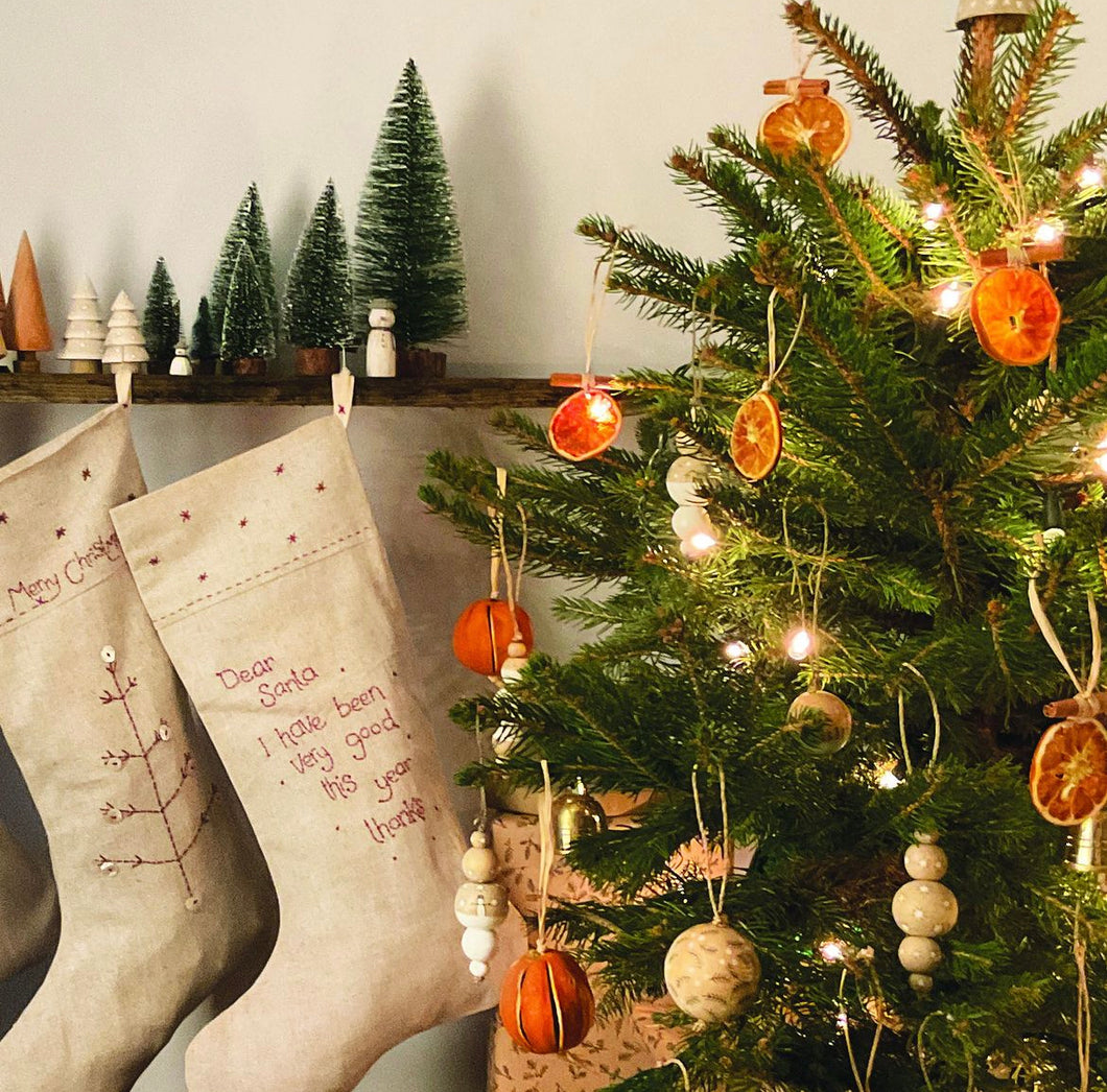 Linen Stocking-Dear Santa