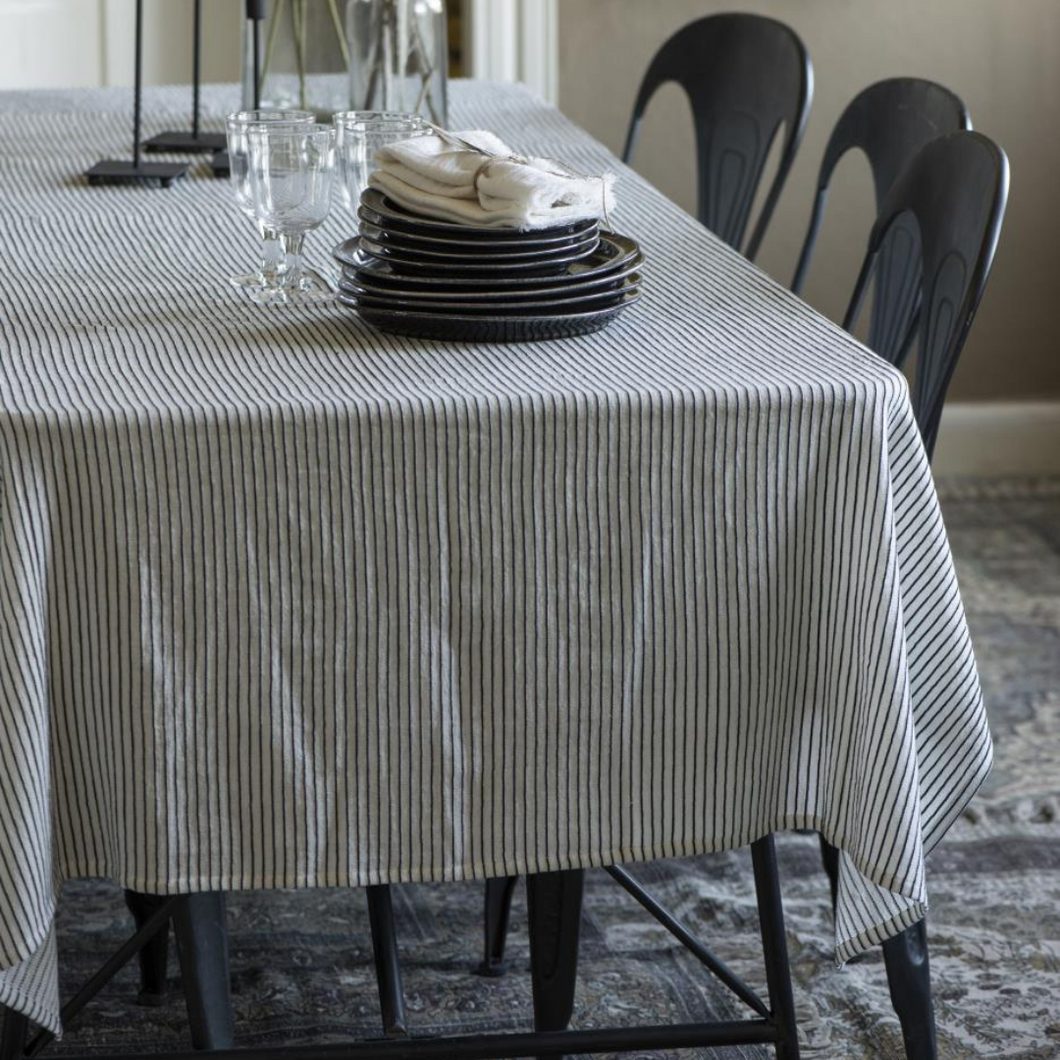 Black & White Stripe Tablecloth