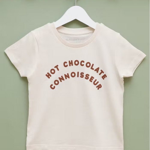 Hot Chocolate Connoisseur - Kid's Tee - Natural Fleck