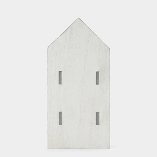 White Tall Wooden House