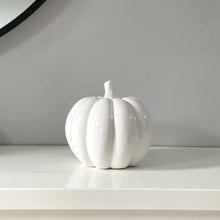 Medium Ceramic White Pumpkin