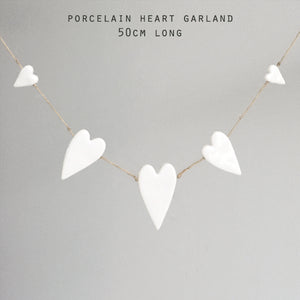 Porcelain garland-Hearts