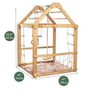 Indoor Wooden Playhouse with Swings