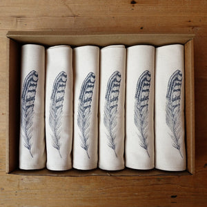 Grey Feather Napkin Gift Set