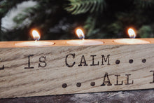 All Is Calm... Oak Candle Holder