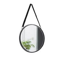 Round Mirror with Leather Strap