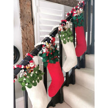 Handmade Felt Christmas White Mistletoe Stocking Decoration