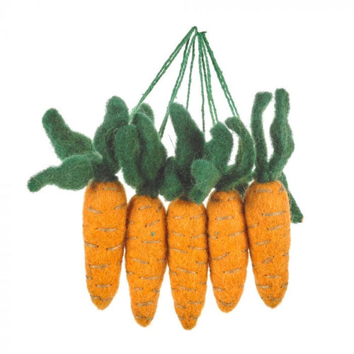Handmade Hanging Carrots (Bag of 5) Biodegradable Hanging Decoration