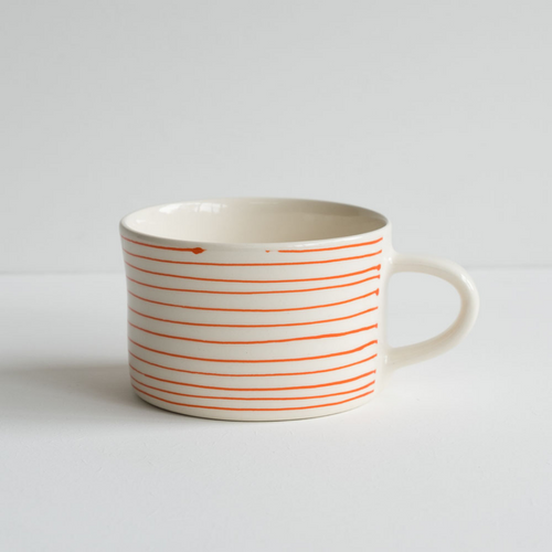 Horizontal Stripe Mug - Tangerine